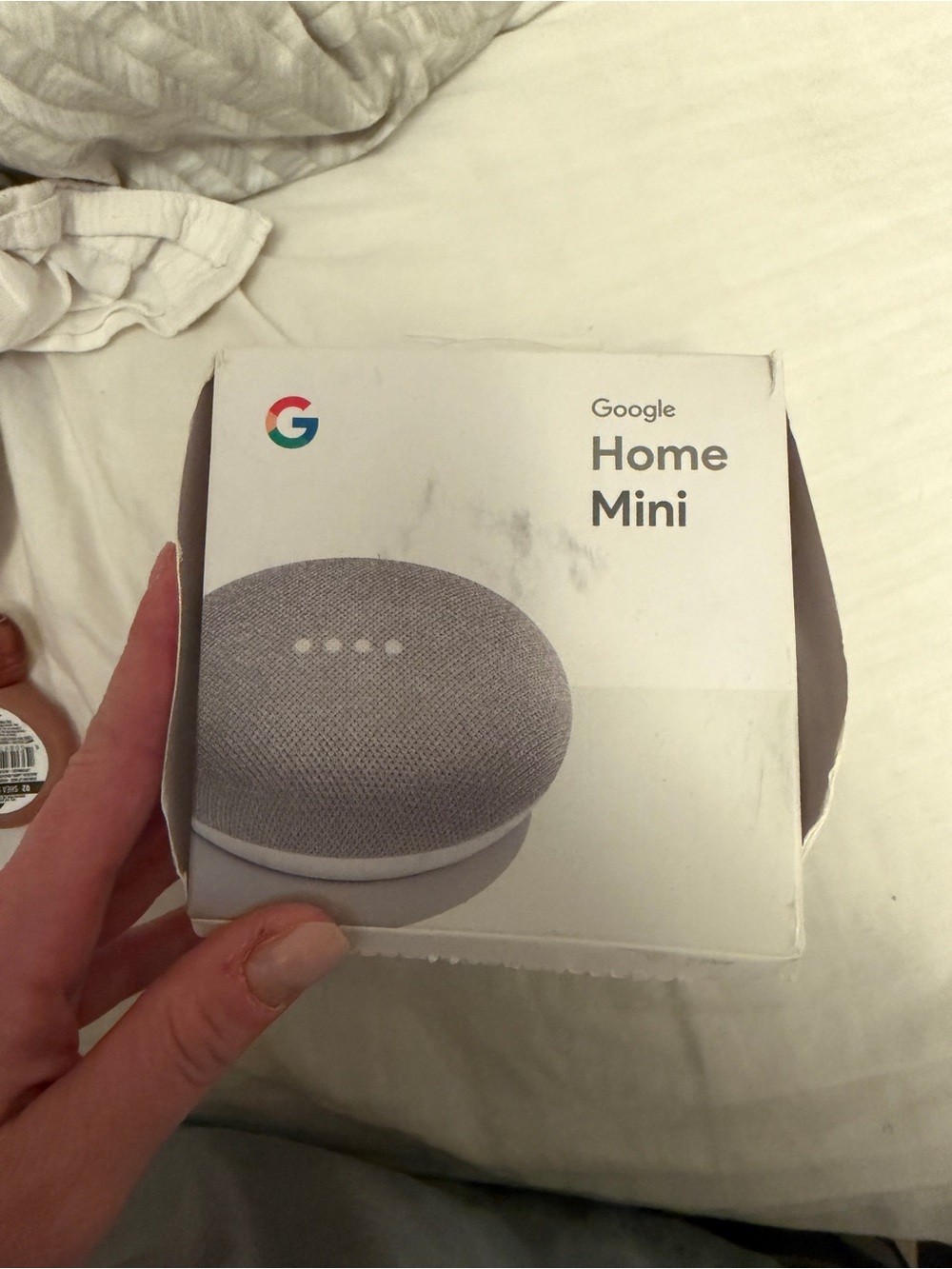 Google Home Mini Smart Speaker - Light Gray Fabric